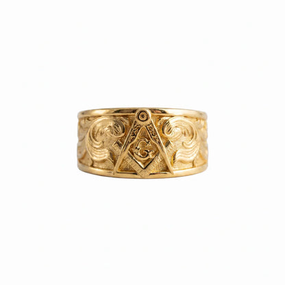 Sterling Silver Masonic Ring: Freemason Symbol Jewelry Gift