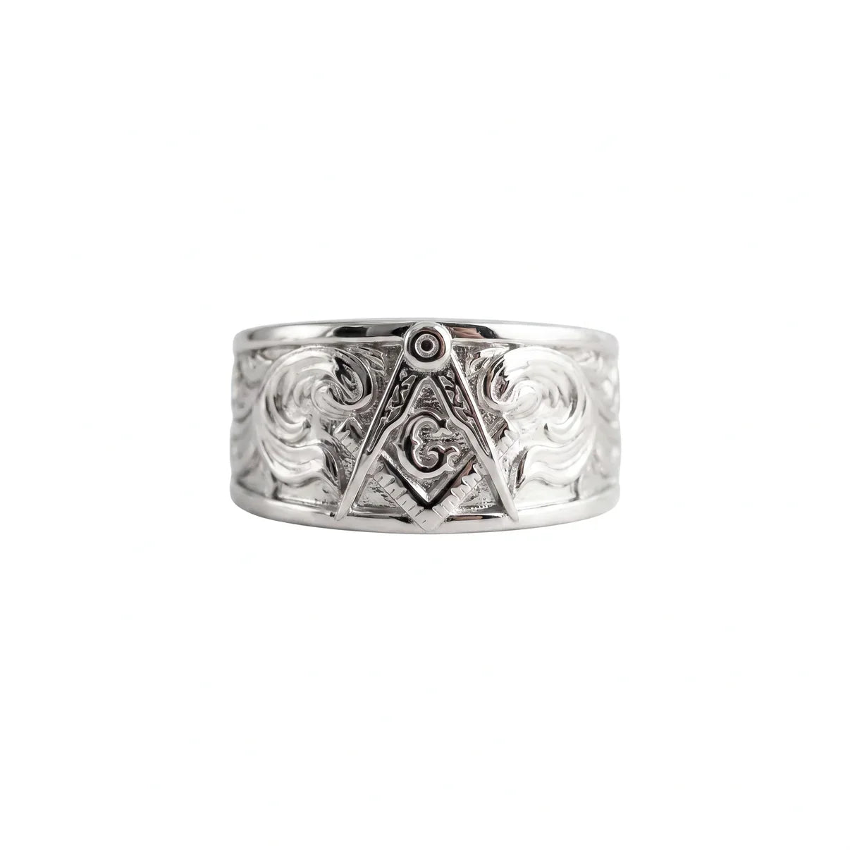 Sterling Silver Masonic Ring: Freemason Symbol Jewelry Gift