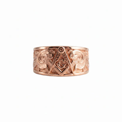 Sterling Silver Masonic Ring: Freemason Symbol Jewelry Gift