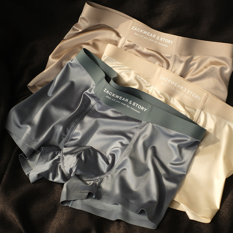 BEAUTY- 4 PCS Luxury Ice Silk Boxers For Men