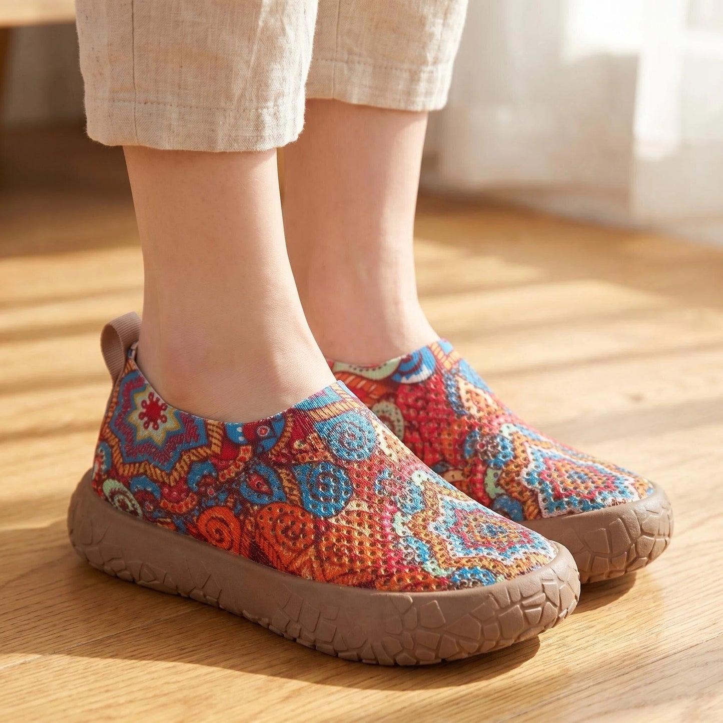 2026 New-style slip-on printed canvas casual shoes