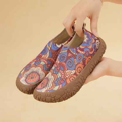 2026 New-style slip-on printed canvas casual shoes