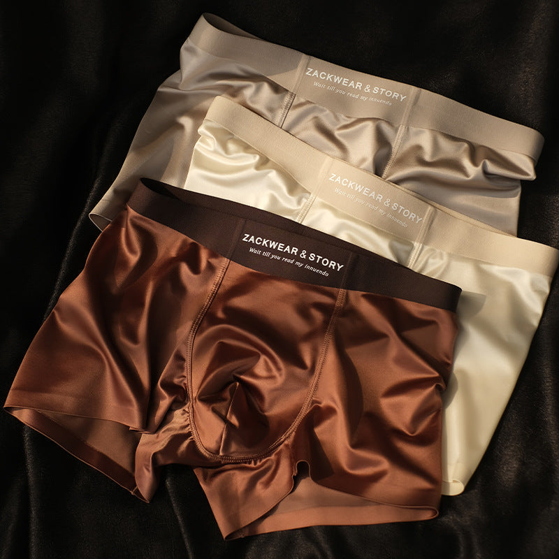 BEAUTY- 4 PCS Luxury Ice Silk Boxers For Men