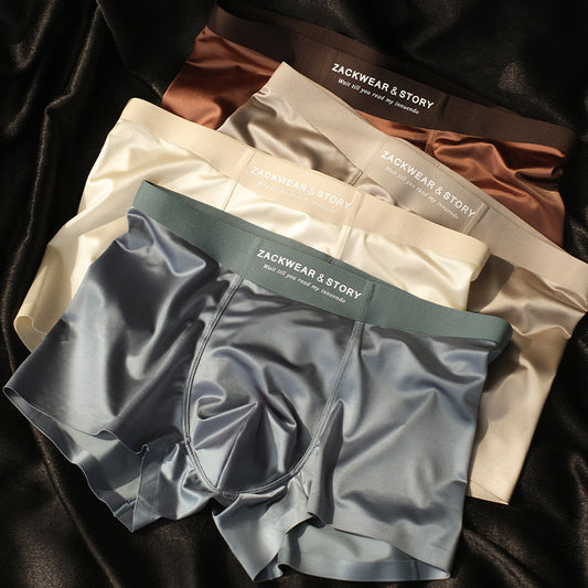 BEAUTY- 4 PCS Luxury Ice Silk Boxers For Men