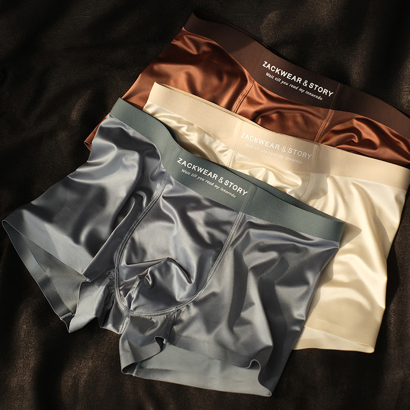 BEAUTY- 4 PCS Luxury Ice Silk Boxers For Men