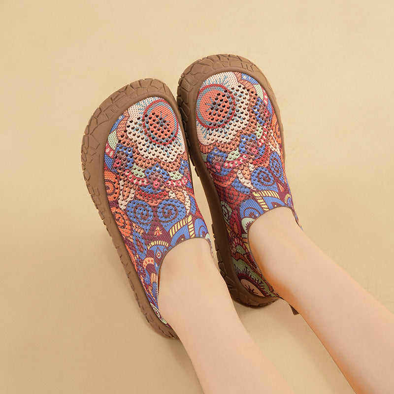 2026 New-style slip-on printed canvas casual shoes
