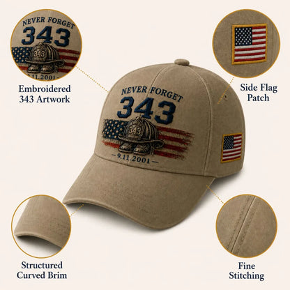 🧢Never Forget 343 Memorial Cap 🎁 Buy the Cap Get the Matching Tribute Coin FREE