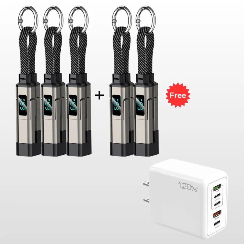 ⏰️Limited Time Flash Sale 🔥4-in-1 Digital Display Keychain Charging Cable