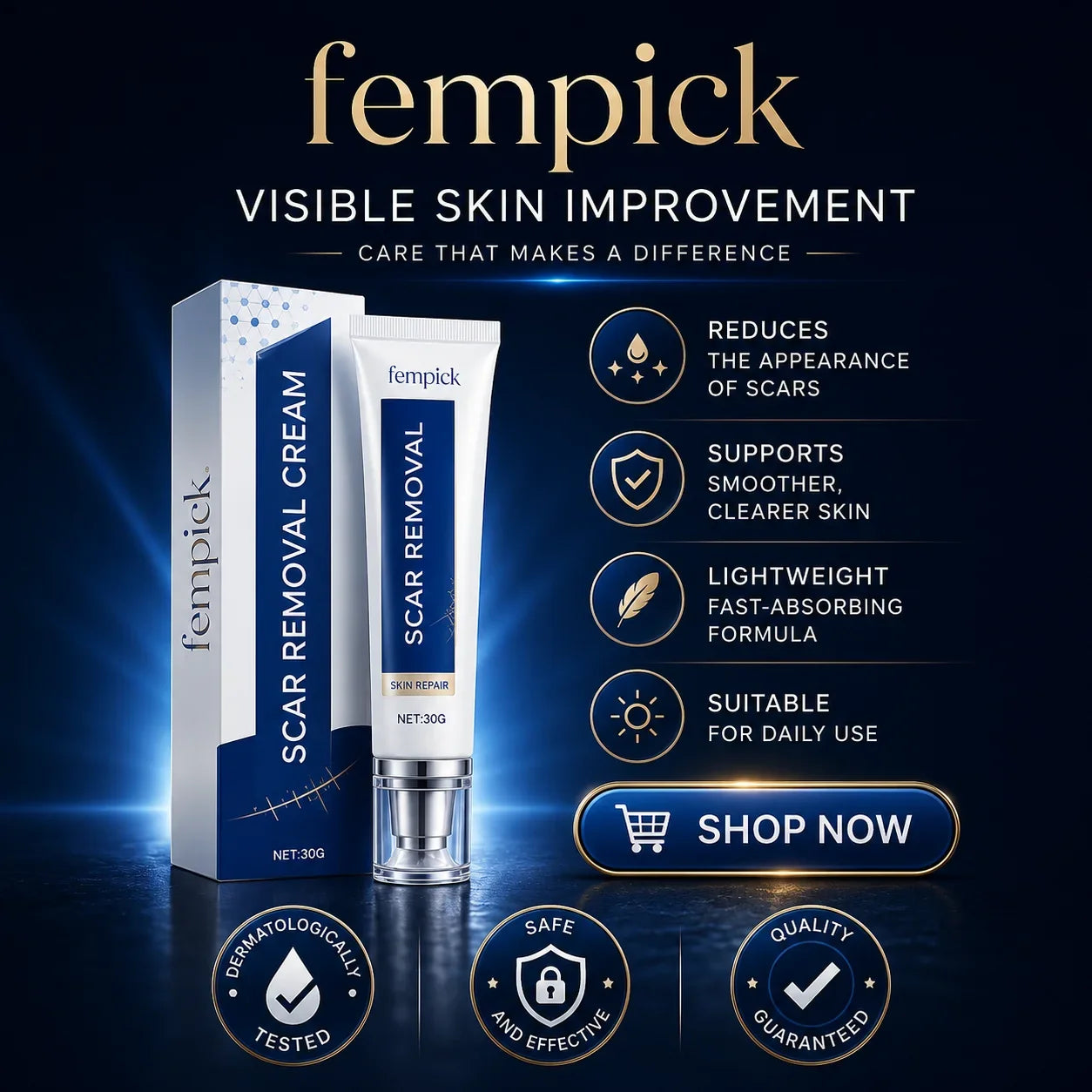 Fempick Scar Smooth – Great Care Cream for All Types of Skin Marks 🧴