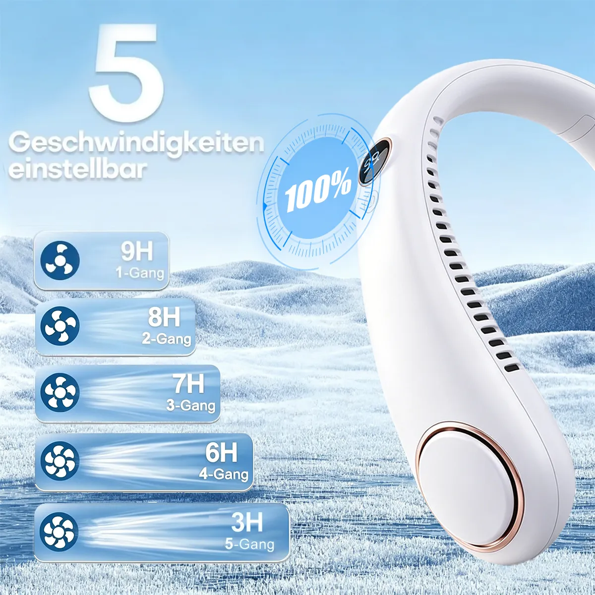 Portable Neck Fan, Bladeless Wearable Personal Fan