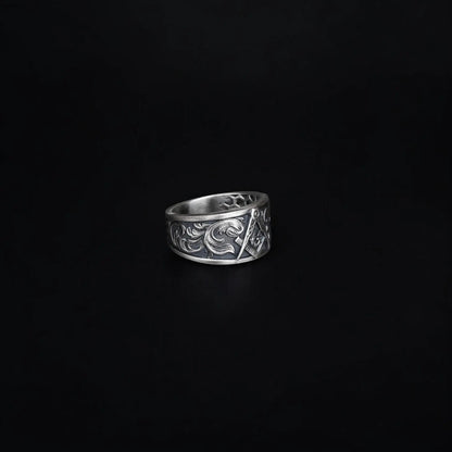 Sterling Silver Masonic Ring: Freemason Symbol Jewelry Gift   Charmora Jewelry