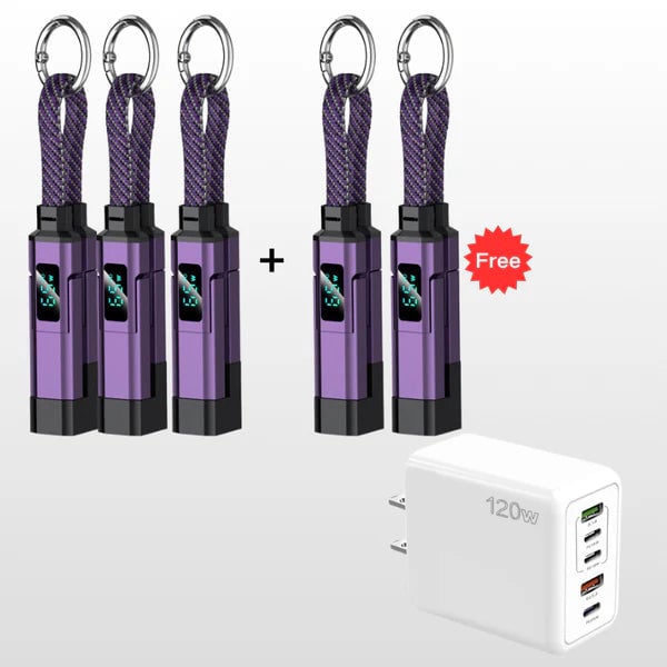 ⏰️Limited Time Flash Sale 🔥4-in-1 Digital Display Keychain Charging Cable
