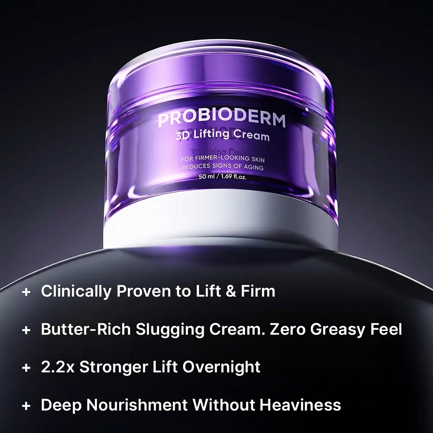 [Cardi B Pick]  Probioderm 3D Lifting Cream 1.7 fl oz | Advanced Korean Facial Night Cream with 17-Peptide Complex & Probioderm for Wrinkles on Face and Neck, Butter-Rich Texture for Perfect Slugging