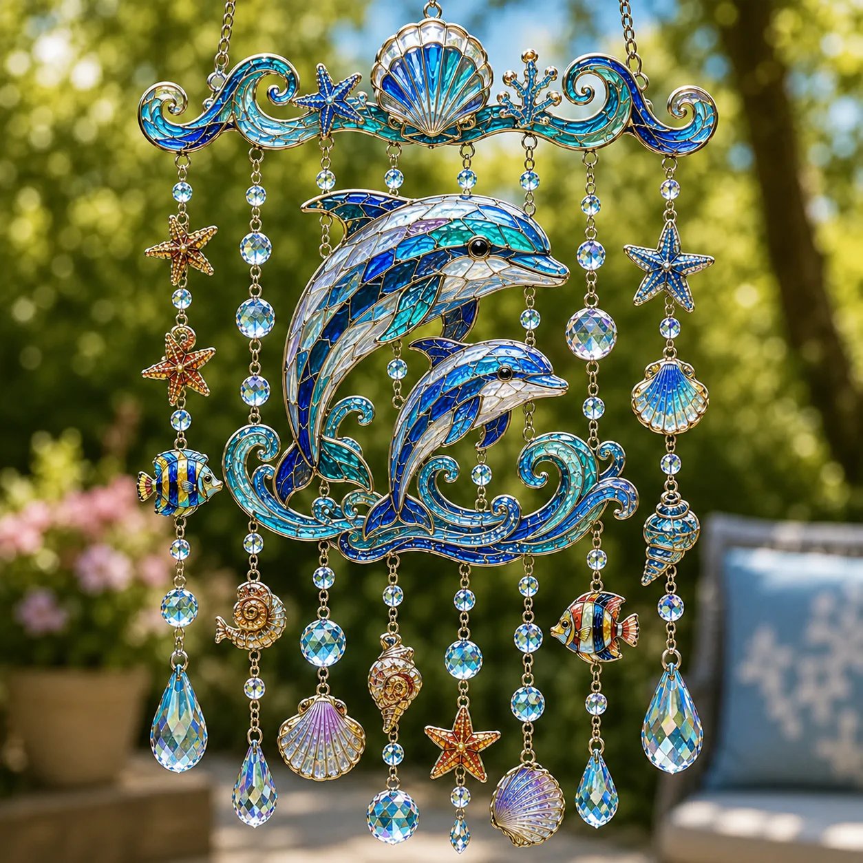 🐋 Ocean-Themed Wind Chime – Bring the Ocean Glow to Your Garden