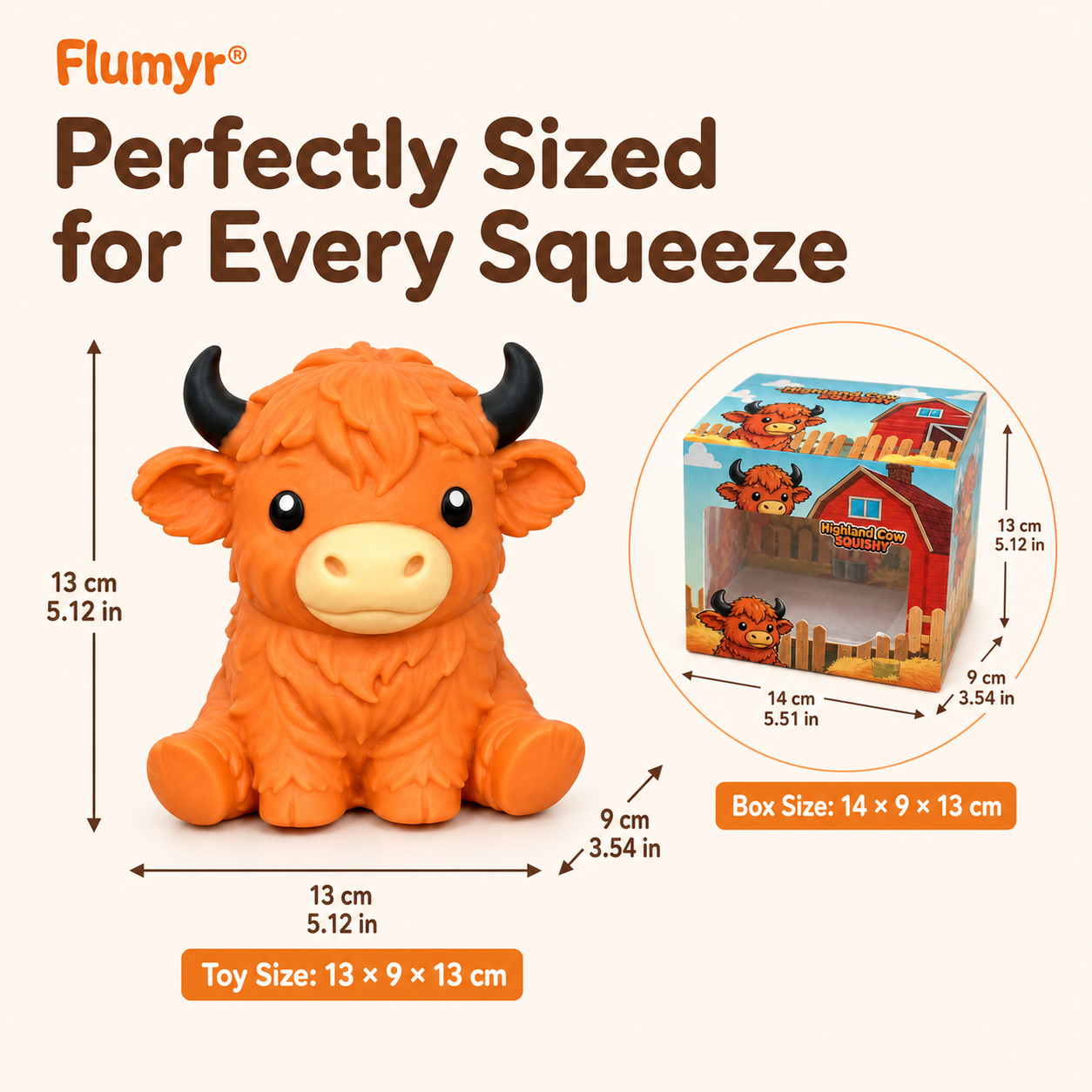🔥Last Day 49% OFF -  🐮 Flumyr® Highland Cow Squishy – Squeeze. Relax & Smile! 🧡