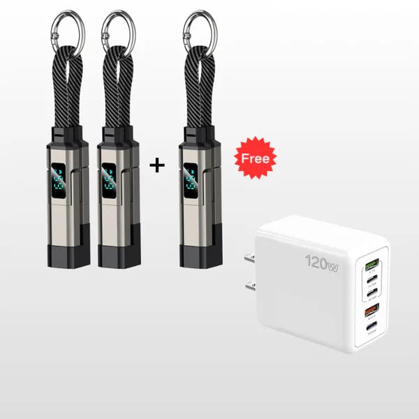 ⏰️Limited Time Flash Sale 🔥4-in-1 Digital Display Keychain Charging Cable