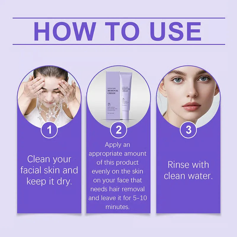 🔥Gentle and Painless Facial Hair Removal Cream （🎁Buy more save more)