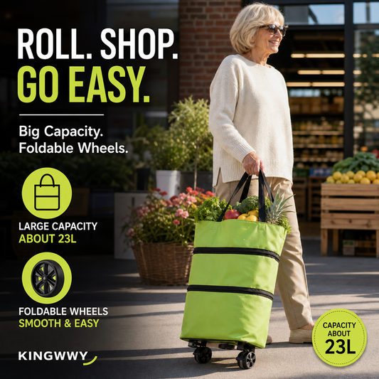 🛍️ 50% OFF NOW! 🛒 2-in-1 Convertible Shopping Tote – Hideaway wheels, 20kg capacity & expandable zipper – Compact, sturdy & perfect for markets & travel 📦