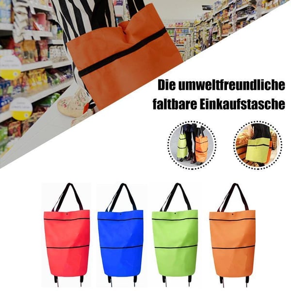 🛍️ 50% OFF NOW! 🛒 2-in-1 Convertible Shopping Tote – Hideaway wheels, 20kg capacity & expandable zipper – Compact, sturdy & perfect for markets & travel 📦