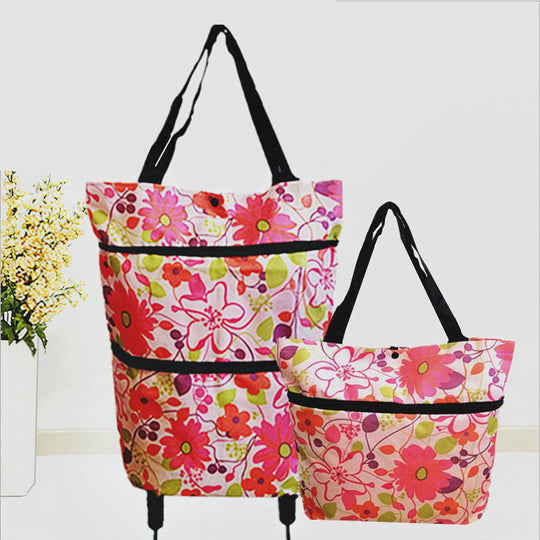 🛍️ 50% OFF NOW! 🛒 2-in-1 Convertible Shopping Tote – Hideaway wheels, 20kg capacity & expandable zipper – Compact, sturdy & perfect for markets & travel 📦
