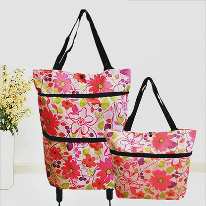 🛍️ 50% OFF NOW! 🛒 2-in-1 Convertible Shopping Tote – Hideaway wheels, 20kg capacity & expandable zipper – Compact, sturdy & perfect for markets & travel 📦