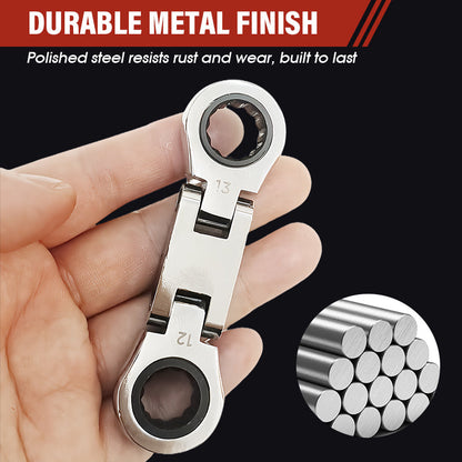 Compact Double-Ended Flex Ratchet Wrench Set