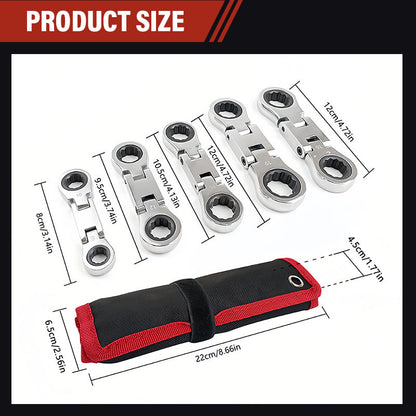 Compact Double-Ended Flex Ratchet Wrench Set