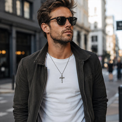 Men's Vintage Nail Cross Pendant Necklace